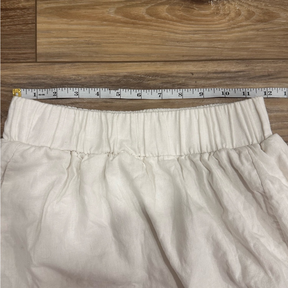 Abercrombie & Fitch Off White Ivory Linen Pull on Maxi Skirt with Slit XS - Picture 6 of 10